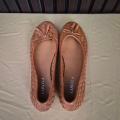 Carvela tan.leather weaved flats
