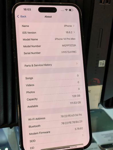 Apple iPhone 14 Pro Max 128GB SimFree Ulocked to All Networks Grey (Battery: 78%) In fully Working Order