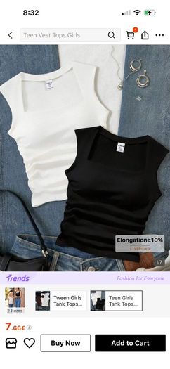 White tank top - SHEIN age 12yrs