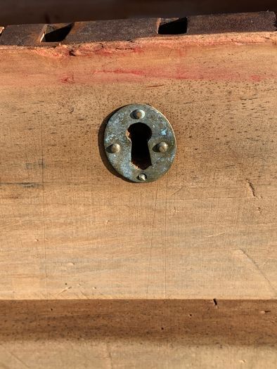 Old Irish Pine Wooden Chest Width 100cm Depth 53cm Height 51cm