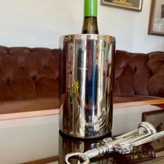 Mirror Polished Stainless Steel Double Walled Wine Cooler resembling the Wine Bottle Cooler