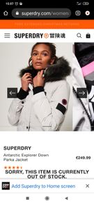 size 10 parker coat SUPERDRY