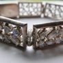 Vintage Sterling Silver 925 Bangle Moonstone Bracelet length 8,5" - 50,02g Image 10