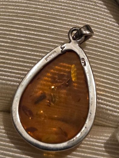 925 Sterling Silver Baltic Amber Pendant