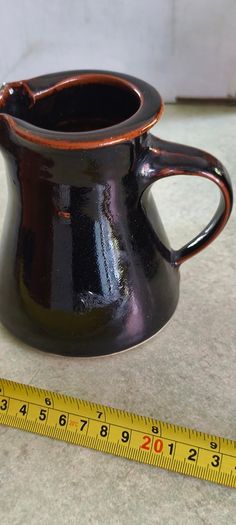 Vintage Louis Mulcahy Ireland Studio pottery Milk Pitcher Shade of Dark Brown.