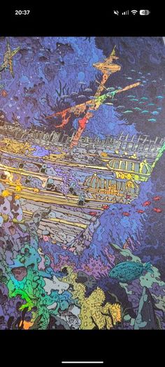 Kilian Eng The Last Harbor Rainbow Holographic Foil Poster PangeaSeed Rare limited edition of 30