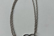 Chunky Sterling Silver Necklace with Heart Pendant