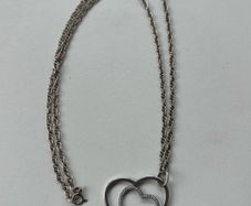 Chunky Sterling Silver Necklace with Heart Pendant