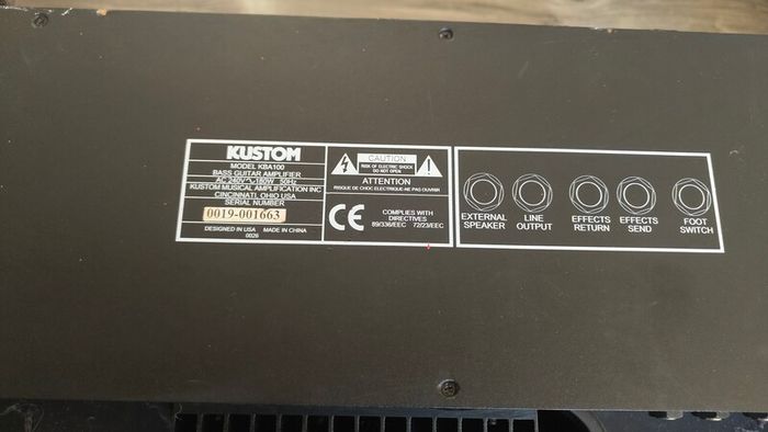 Kustom KBA100 100-watt Bass Amplifier
