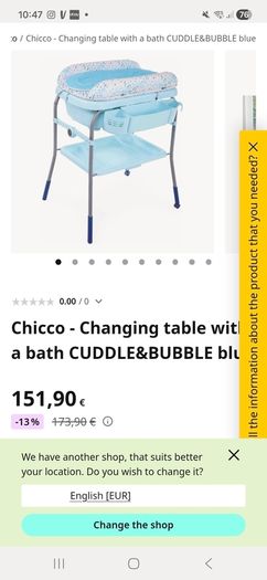chicco baby bath and changing table