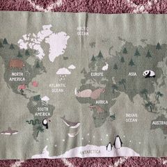 H&M World Map Cotton Rug 90cm x 135cm - As New