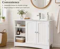 Bathroom Washbasin Cabinet with 2 Doors & Adjustable Shelves
