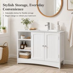 Bathroom Washbasin Cabinet with 2 Doors & Adjustable Shelves