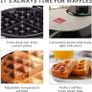 Waffle Maker Iron Machine 700W I Electric I Stainless Steel Mould I Non-Stick Coating I Recipes I Deep Cooking Plates I Adjustable Temperature Control - Black Image 2