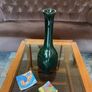 Tall Cobalt Green Studio Vase in the Shape of a Bottle 1960s Image 3
