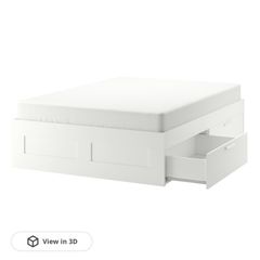 King Size bed frame with queen mattress (damaged drawers)