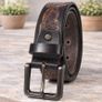 Premium Embossed Genuine Leather Belt Stylish Vintage Designer Belt Durable Formal & Casual Waist Belt Image 4