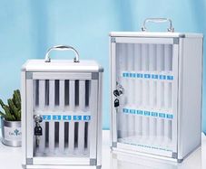 Slots Cell Phone Locker Box Aluminum Alloy Lockable Military School Classrooms Put Mobile Phone Management Storage Cabinets On The Wall (Color : Silver, Size : 12)