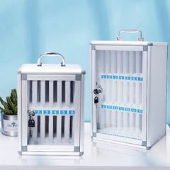 Slots Cell Phone Locker Box Aluminum Alloy Lockable Military School Classrooms Put Mobile Phone Management Storage Cabinets On The Wall (Color : Silver, Size : 12)