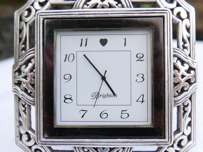 Brighton Tango Square Silver Plated Desk Clock