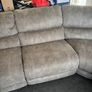 Large Grey Suede Modular Corner Sofa / Reclining Sectional Couch Image 3