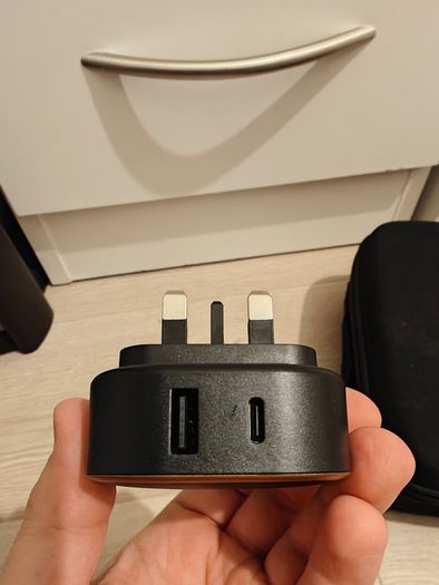 Duracell Black 30W Dual Fast USB-C + USB-A PPS Compact Wall Charger Plug - Compatible With Smartphones, Tablets, Powerbanks
