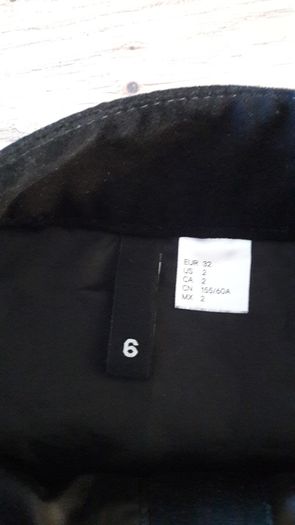 H&M black suede zipped skirt size uk6
