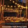 120FT Festoon Lights Outdoor, Garden Patio String Lights Mains Powered, 2200K Warm White, ST38 Waterproof LED String Lights with 62 Plastic Vintage Bulbs for Backyard Party Wedding Image 2