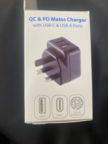 Dual fast charger usb type c type a 20 watts