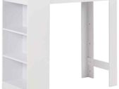 Bar Table with Shelf White 110x50x103 cm - Free Delivery Nationwide