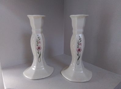 Beleek Country Trellis Candlesticks