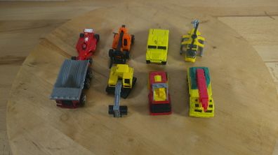 8 Vintage Matchbox & Hot Wheels Diecast Car Bundle 1990s/2000s Humvee, F1 Ferrari, Construction Trucks