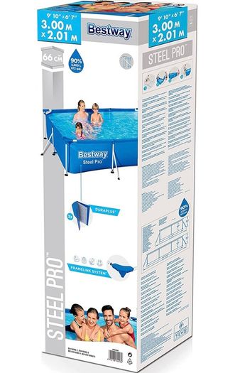 Rectangular Frame Swimming Pool, Steel Pro, 9.1 ft (FREE POSTAGE)