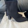 Black Elegant Ankle Boots Sz 6 / Eu 39 Satin Pull On Boots.  Jet Black.  Excellent Condition. Image 4