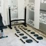 Adjustable Rack Bench Cast Iron Weights Barbell Dumbbells Image 3