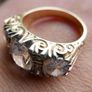 Vintage 9ct Solid Gold 375 Beautiful Trilogy Ring 10,2g Image 3
