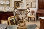 Large High quality brass and glass vase or lamp