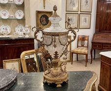 Large High quality brass and glass vase or lamp