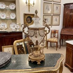 Large High quality brass and glass vase or lamp