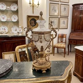 Large High quality brass and glass vase or lamp