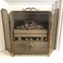 Brass and glass fire guard and companion set Image 3