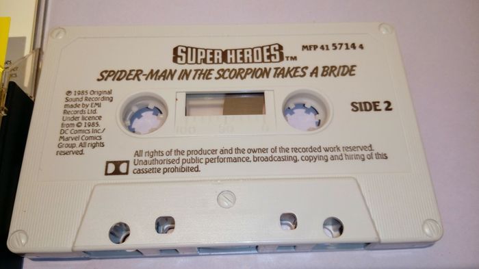 Rare 1985 Spider-Man The Scorpion Takes A Bride Spoken Word Story/Audiobook Cassette Tape