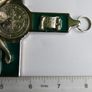Vintage Religious Large metal and green enamel Cross Christus Corpus Crucifix INRI - 8" Image 3