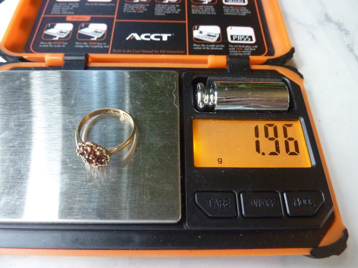 9ct Gold Garnet Cluster Flowerhead Ring, Rope Twist, Birmingham 1977, Size O, 1.96g