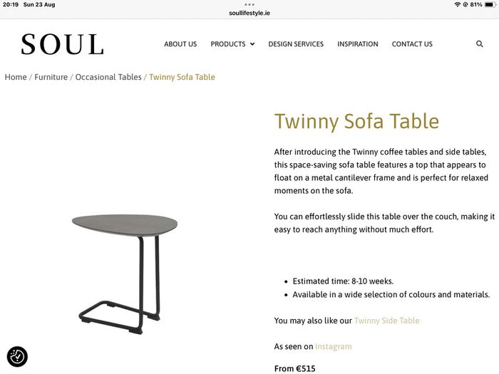 Soul Interiors 3 Piece Table Set
