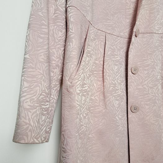 Edina Ronay Blush Pink Embossed Pattern Coat Size L/XL