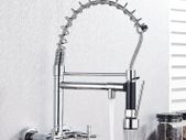 Wall-Mounted Kitchen Tap with Pull-Out Spray  360 deg Rotating Dual-Function Mixer Tap (Matte Black / Chrome Finish)