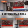 Wall Mounted Storage Bins and Tool Organizer 30 Bin Garage Parts Rack with Wall Panels, Hooks & Tool Holders Image 2