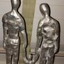 Metal Sculpture of Family of 3 like NEW! Image 2