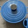 Le Creuset Cast Iron Casserole Dish Dutch Oven with Lid 24 and 22 Blue Enamel Image 2